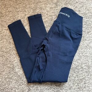 Alphalete Blue High-Waisted Leggings with Textured Detailing